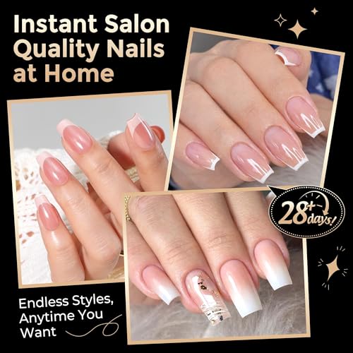 Image of Luckyfairy Short Coffin Nails Tips 504 Pcs 12 Sizes Soft Gelly Tips | Pre-etched, Full Cover Fake Nails, Coffin Nails French Style Nail Extension, Home Salon DIY