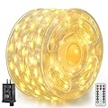 Ollny Christmas Lights Warm White, 600LED 197FT Christmas Tree Lights IP67 Waterproof, Plug in Fairy Lights with Remote 8 Modes Timer, Xmas Lights for Outdoor Indoor House Holiday Decor