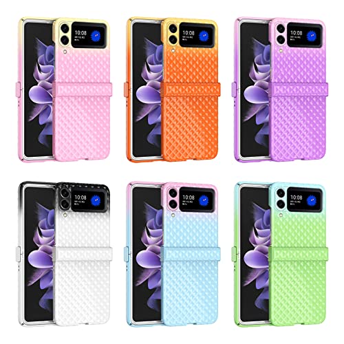 Galaxy Z Flip 3 Case, Rainbow Color Slim Pc Cover For Samsung Galaxy Z Flip 3 5G, Anti-Drop Anti-Fingerprint Full Protection (Orange) #TOP5