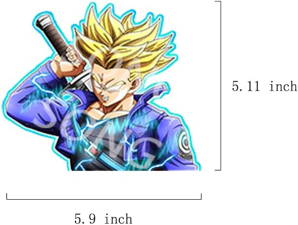 Miniatura 2 de Calcomanía dinámica de anime 3D impermeable para automóvil, 5.9 x 5.11 pulgadas, calcomanías dinámicas de manga para automóviles, computadoras,