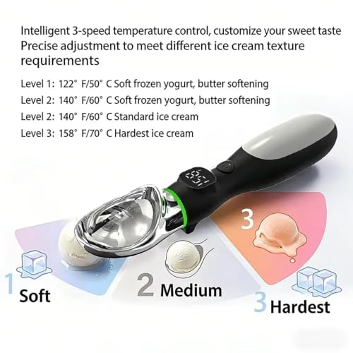 Cuchara de helado calentada para servir bloques duros sin esfuerzo 4
