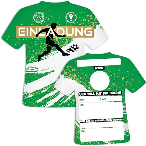 Moosthaler Fußball Trikot Einladungskarten Kindergeburtstag Junge - Grün