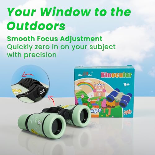 Image of Pullox 4x30 Binoculars Durable Clear Viewing for Kids and Adults, Bird Watching, Travel, Sightseeing, Wildlife Watching Assorted- Green /Pink /Blue As Available