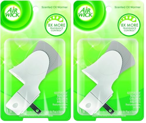 Air Wick plug in Scented Oil Warmer, White, 1 Count, Essential Oils, Air Freshener (Pack of 2)