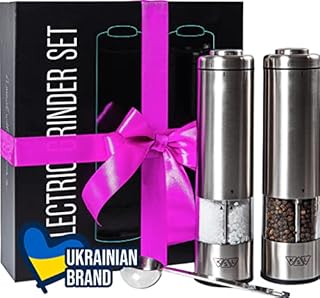 KSL Electric Salt and Pepper Grinder Set - Battery Operated Mill, Automatic Powered