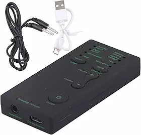 GLOGLOW Mini Trocador de Voz para Jogos e Transmissão Ao, 7 Efeitos de Voz, Placa de Som USB Portátil, Compatível Com Celular e PC, 70x35x11mm