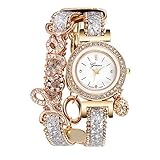 Armbanduhr Damen Uhren Schmuck Quarzuhr Analog Edelstahlarmband Muttertagsgeschenk Geburtstagsgeschenk Mode Frauen Mädchen Mode Frauen Mädchenliebhaber Multilaminat Strassband Analog Alloy Quartz