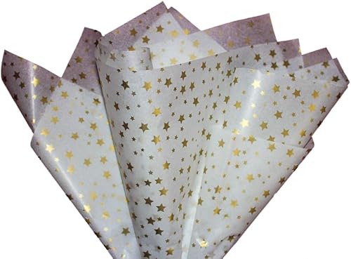 Miniatura 14 de Ocean Tides 50 hojas (14 x 20 pulgadas) de papel de regalo de Navidad, papel de seda de regalo a granel para manualidades, cumpleaños y días Dorado