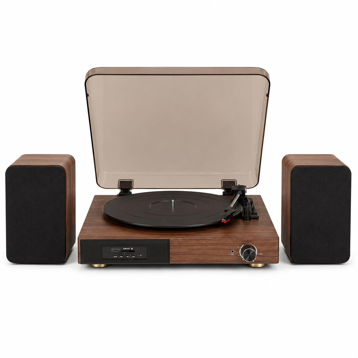 Gramofon Bluetooth z podwójnymi zewnętrznymi głośnikami