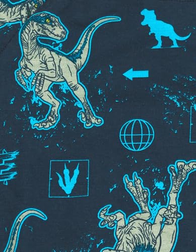 Image of Jurassic World Jurassic Park Blue French Terry Sweatshirt and Bike Shorts Little Kid to Big Kid