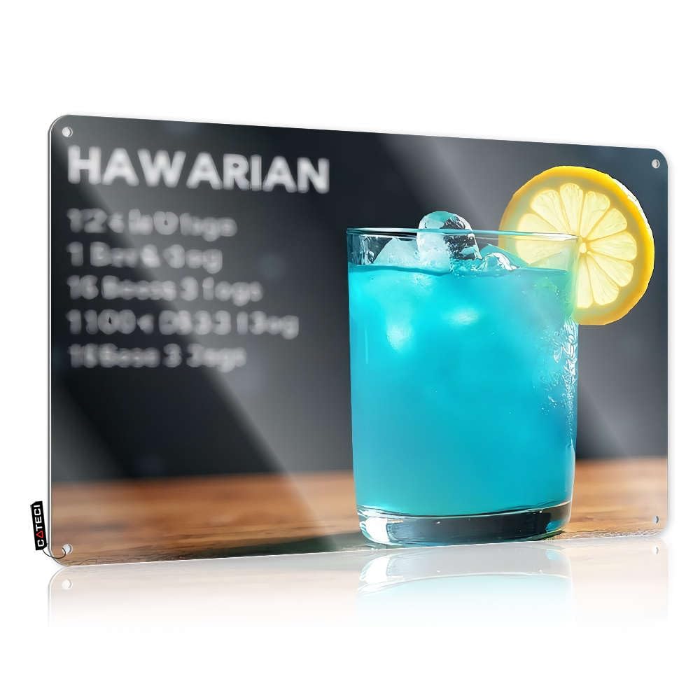 Hawarian Cocktail Recipe Vintage Wall Decor Artwork | Novelty Private Decorative Wall Art(30X40CM)
