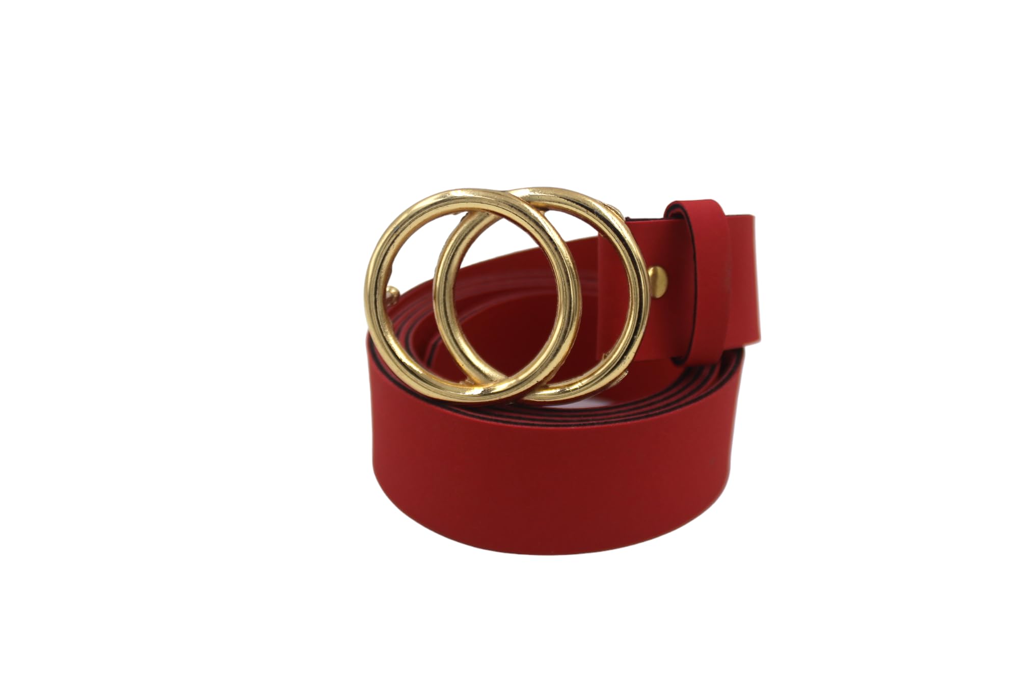 NIDDLEMAN Trendy Women's Artificial Leather Belt, Boys Belt for Casual or Formal -Classic Designs for Work & Business Casual (RED) (ND386_P1__P1_2GR RED)