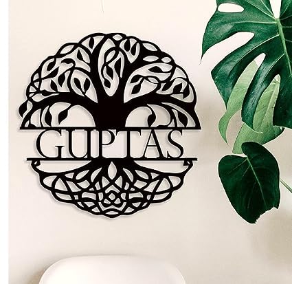 Image of ZOCI VOCI Personalized Name Plate for Home Entrance Outdoor - Acrylic Body, Waterproof | Designer Door Plates for Flat, Bungalow & Apartment - Customized (10 INCH DIA, Bodhi Tree)