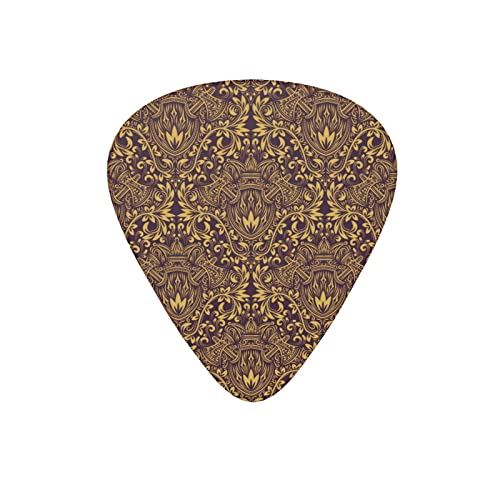 Lot de 12 médiators de guitare avec texture baroque et bouclier floral doré pour guitare basse électrique et acoustique – Cadeau idéal pour les amateurs de guitare acoustique – Avec boîte - Les Beatles, Paul McCartney, John Lennon, RIngo Starr, George Harrison Lot de 12 médiators de guitare avec texture baroque et bouclier floral doré pour guitare basse électrique et acoustique - Cadeau idéal pour les amateurs de guitare acoustique - Avec boîte