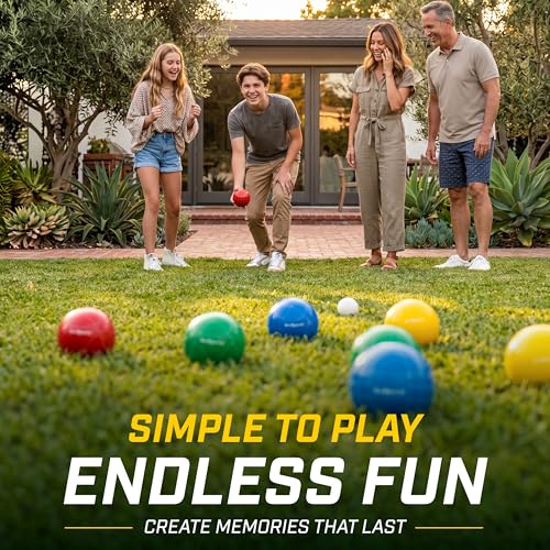 Image of GoSports 90 mm Bocce Ball Sets - Outdoor Lawn Game - Composite or Resin