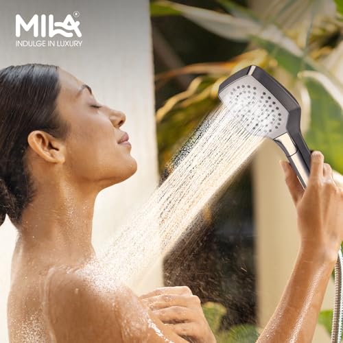 Image of Mila Vista 4-Function Hand Shower | Inner, 1st Outer, 1st & 2nd outer Spray & Full Spray Modes | Chrome Finish | Modern Design | Includes 1.5m Hose, Bracket & Installation Kit (96x92mm)