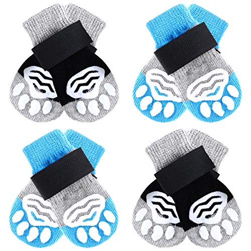 Saintrygo 8 Pieces Anti-Slip Dog Socks Paw Protector with Paw Patterns and 8 Pieces Adjustable Straps for Small Medium Puppy Pet Paw Protection Indoor Wear Better Traction Control on Floor (X Large) Saintrygo 8 Pieces Anti-Slip Dog Socks Paw Protector with Paw Patterns and 8 Pieces Adjustable Straps for Small Medium Puppy Pet Paw Protection Indoor Wear Better Traction Control on Floor (X Large)