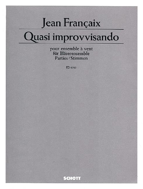 Quasi improvvisando: for wind ensemble. flute, Piccolo, 2 oboes, clarinet, bass clarinet, bassoon, contrabassoon, 2 horns, trumpet (C). Jeu de parties.