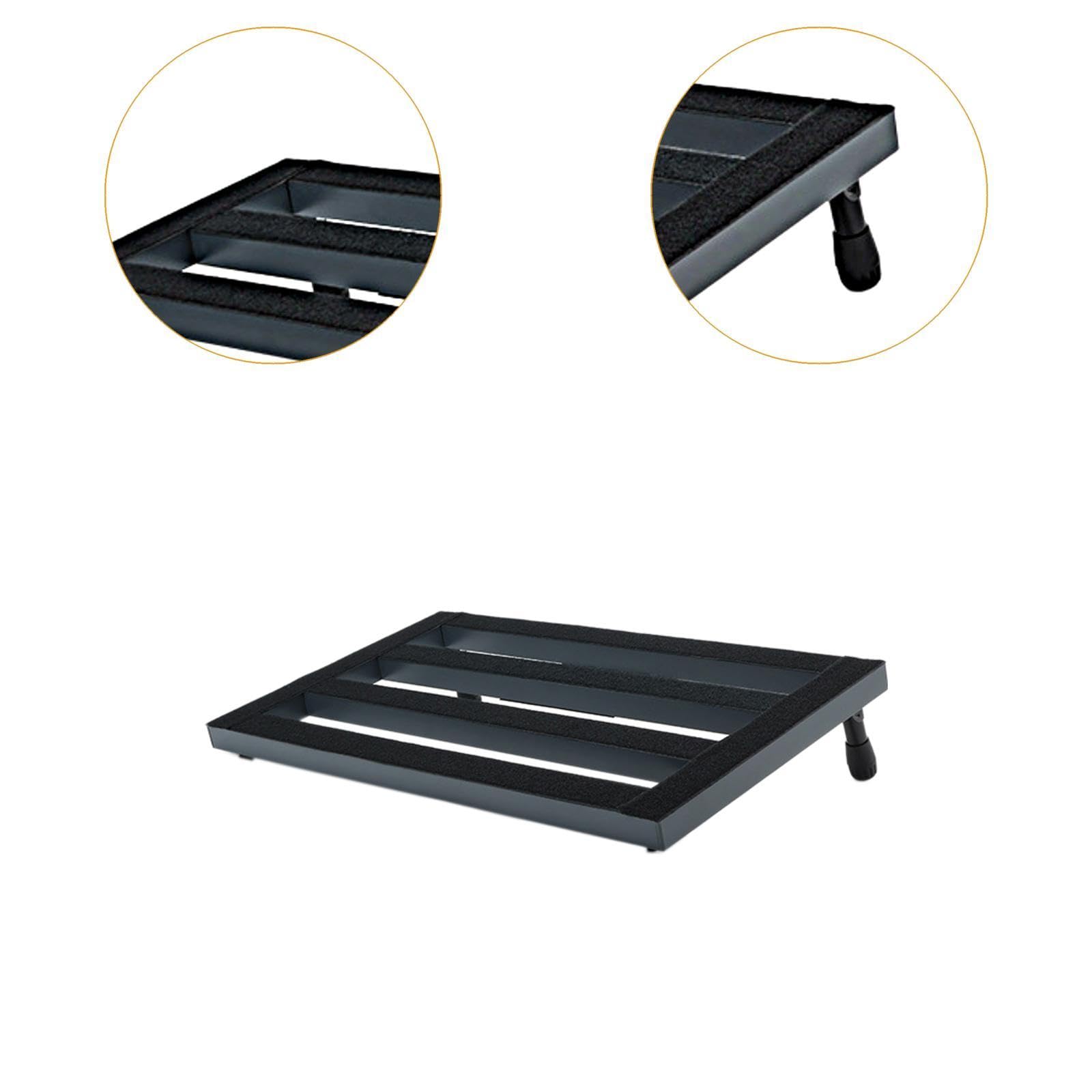 Milageto Pedalera para Guitarra con Tablero de Efectos Diseño Ligero en Aluminio Función de Fijación de Pedal Y Fácil Transporte Adecuada para Bandas Prácticas, 56x32cm