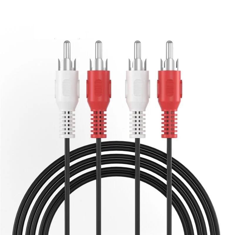 Cable de audio 2x RCA macho a 2x RCA macho, Cable de audio dual, Cable Extensor rca, Cable audio Estereo macho a macho, Apto para subwoofer, amplificador, Altavoz, 15 Metros