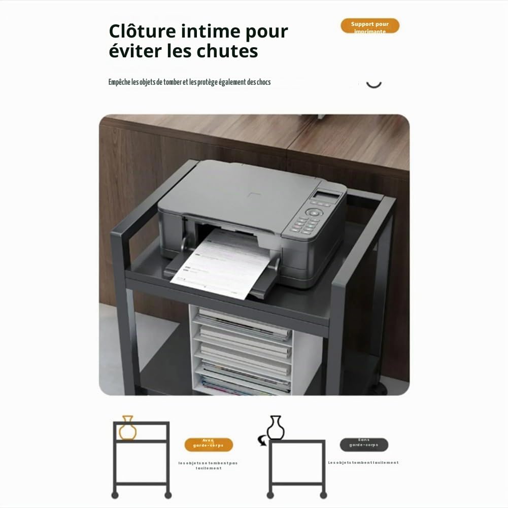 Support pour Tour d'ordinateur à 3 Niveaux, Réglable en Hauteur avec roulettes, Support pour PC CPU en pour Salon, Chambre à Coucher, Bureau, 51 x 30 x 69 cm, Noir