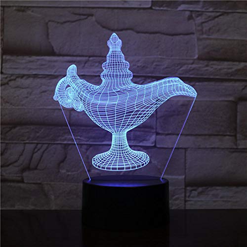 Preisvergleich Produktbild 3D-Illusionslampe Führte Nachtlicht Aladdin Und Sein Wunderbares Batteriebetriebenes Einzigartiges Geschenk Für Teenager-Meistverkaufte Kindergeburtstags-Feiertagsgeschenke