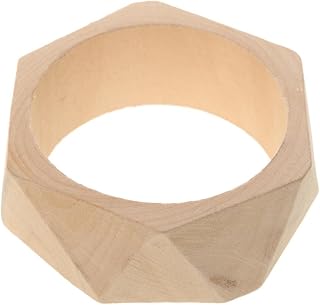 Misppro 6 Pack Natural Wood Blank Bracelets for DIY Jewelry Making - Unfinished Wooden Bangle Craft Kit