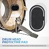 SUPVOX 2 Pcs Bass Drum Single Pedal Patch: 6.1 x 3.5 Inch Self-adhesive Drumhead Mute Pad - Percussion Instrument Accessories, Black Drum Patch for Replacement Kick Drum