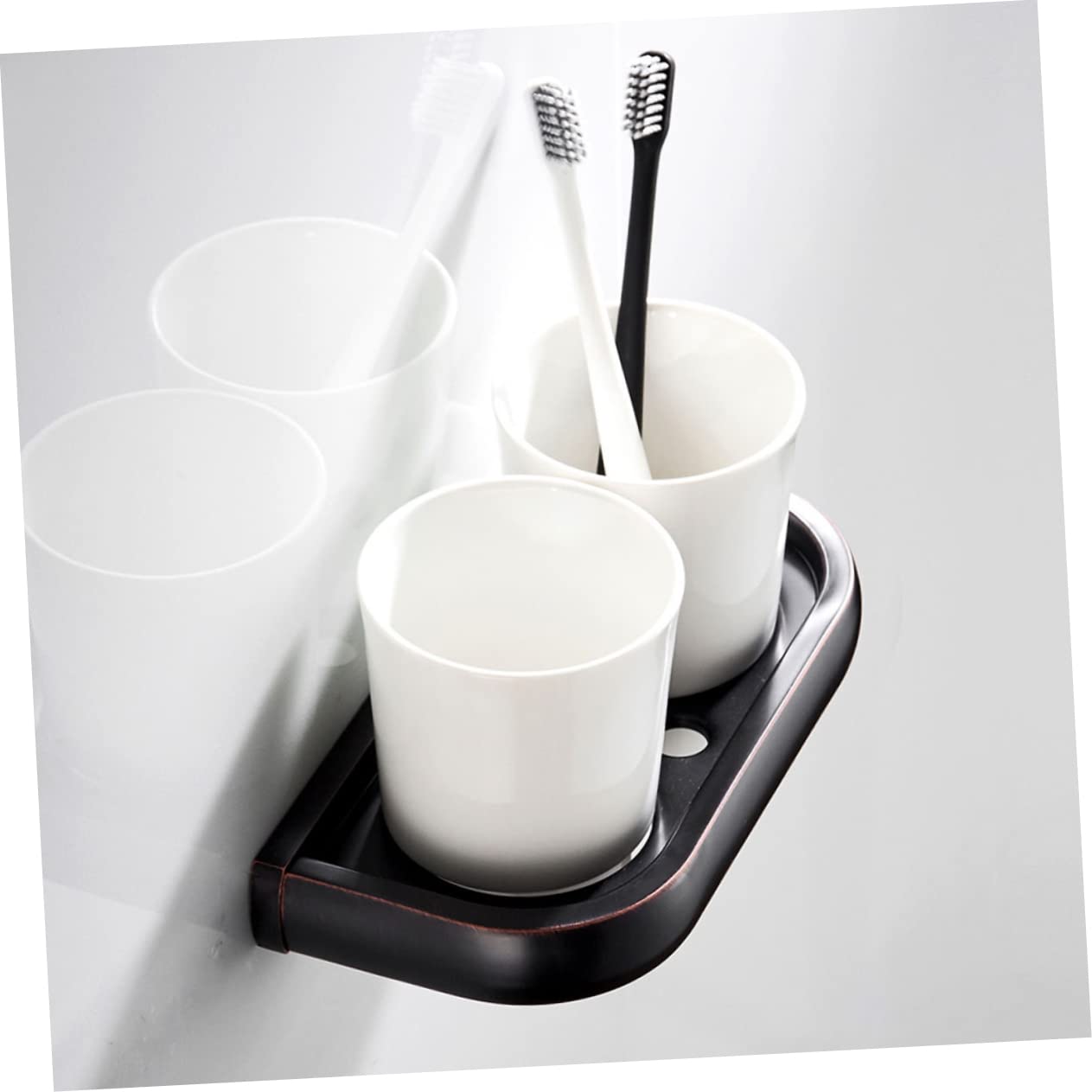 Cabilock portacepillos de portacepillos de cerámica Organizador de Vasos para cepillos de Estilo Europeo Taza de Cepillo de portavasos para Enjuague bucal