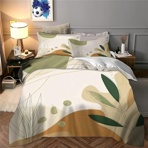 Parure de lit art abstrait nature 140x200 cm avec housse de couette microfibre 3D - 6