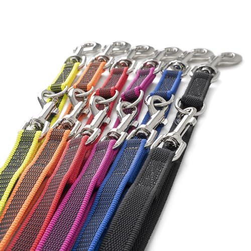 IDC Color & Gray verstellbare Leine mit Doppelkarabiner, 20 mm x 2,2 m, Rot-Grau