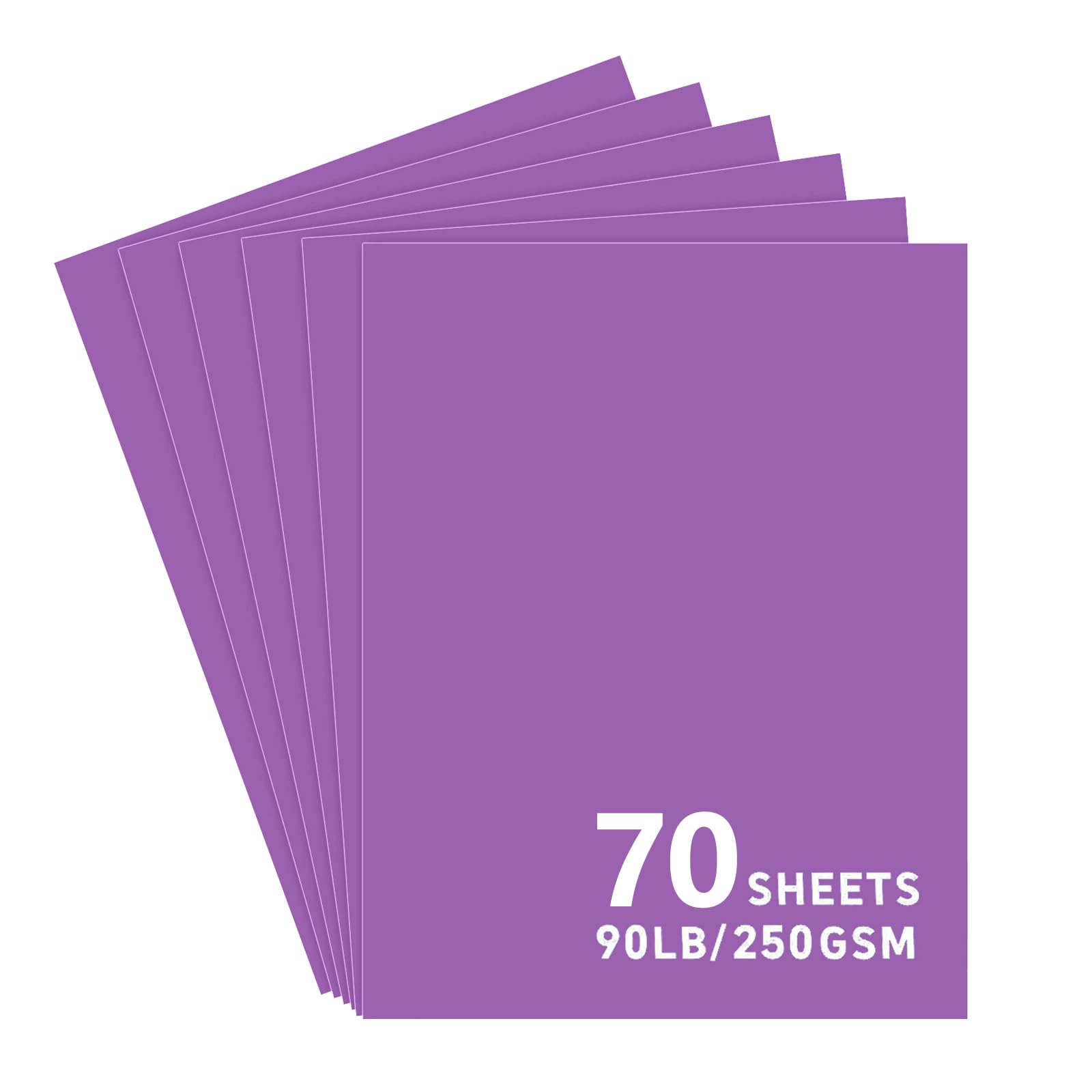70Sheets Purple Cardstock Paper, 8.5 x 11 Card stock for Cricut, Thick Construction Paper for Card Making, Scrapbooking, Craft 90 lb / 250 gsm (Purple