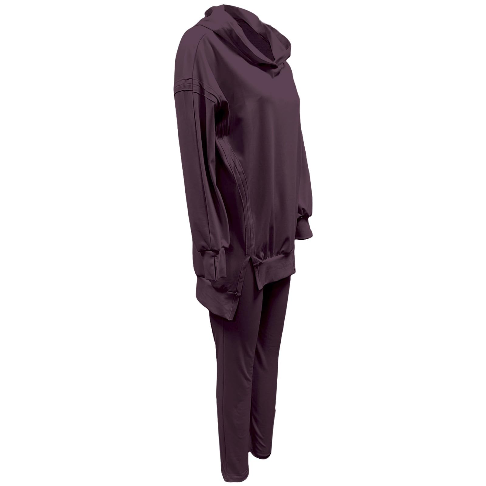 Mono de pantalón harem con capucha dividida para mujer, conjunto de 2 piezas, leggings y pantalones de chándal cómodos para mujer, cartera de hombre con cremallera