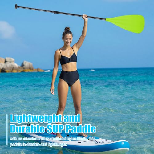 Image of Hollowfly 4 Set of 3 Pieces SUP Paddle Board Paddle Adjustable Paddleboard Lightweight Stand up Oar Aluminum Alloy Floating Replacement Oar Adjustable Aluminum Alloy Shaft for Surfing