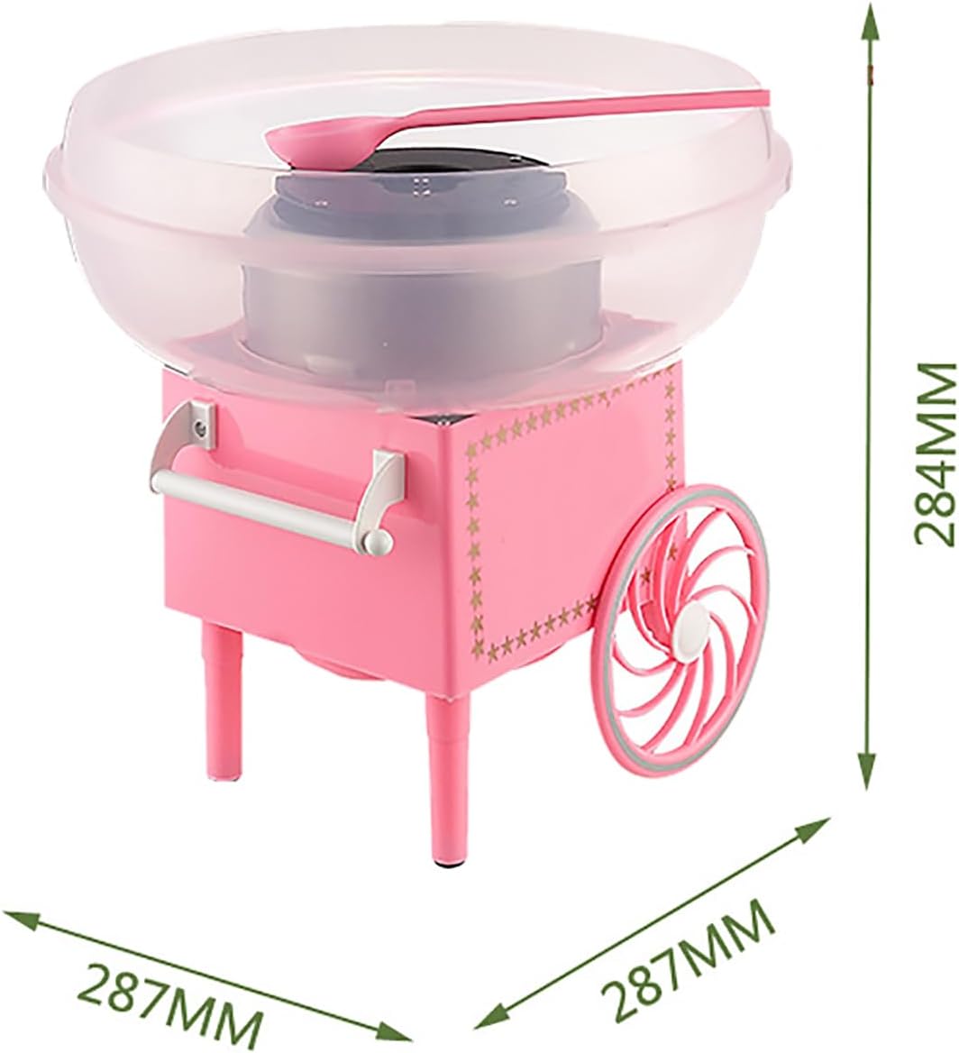 Candy Floss Machine, 500W Electric Cotton Candy Maker with Sugar Tray, 28cm Large Diameter Splash Plate, Efficient Heat Dissipation and Quartz Tube Heating, Not Easy to Stick Sugar, for Family