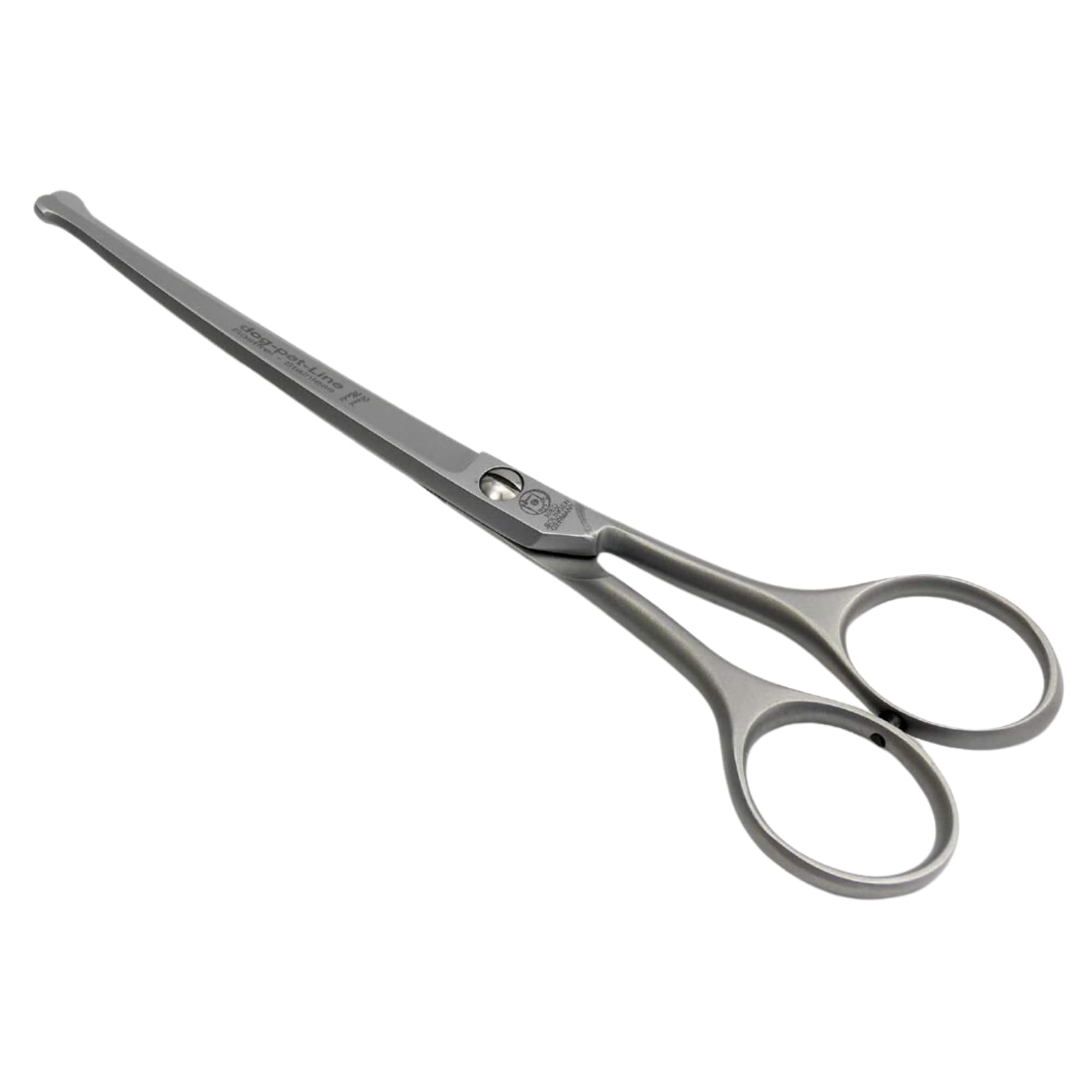 Tijeras para perros/pelo de NTS-Solingen, 18 cm de largo, acabado mate y curvado, de acero inoxidable – Tijeras para perros con punta de seguridad
