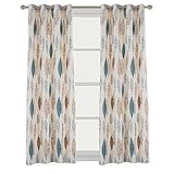 Cherry Home Contemporary Multicolored Leaves Curtains Print Floral Blackout Lined Curtain Panel...