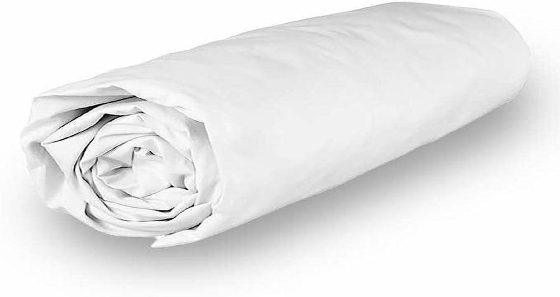 Soleil d'ocre, Percale Fitted Sheet, Cotton, White, 160 x 200 cm