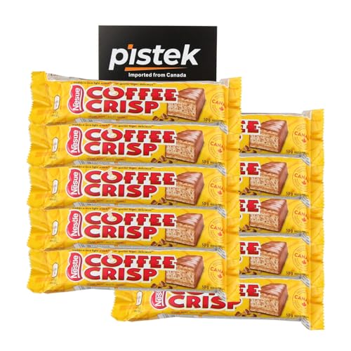 Coffee Crisp Chocolate Candy Bars, Full Size 50g/1.76oz (10 bars)
