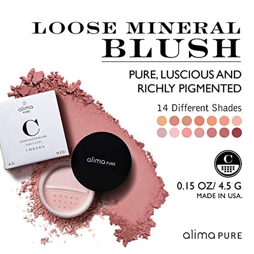 Alima Pure Loose Mineral Blush, Powder Blush Makeup, Cheek Tint Face Blushes With Satin Matte Finish, Pink Blush Makeup, Talc Free Blush, Natural Blush For Cheeks Vegan Blush .15 Oz/ 4.5 G #TOP1