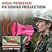 PYLE Portable Megaphone Speaker Siren Bullhorn - Compact and Battery Operated with 30 Watt Power, Microphone, 2 Modes, PA Sound and Foldable Handle for Cheerleading and Police Use PMP34PK