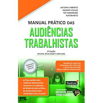 Capa do livro Manual Prático das Audiências Trabalhistas 3º Edição