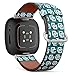 CJBROES Replacement Leather Watch Band, Compatible with Fitbit Versa 3 and Fitbit Sense of Wristband Bracelet Accessory - Endless Texture