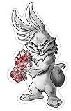 MMA Bunny Aufkleber Sticker Hase Kampfsport Boxen K1 Kickboxen Thai ca. 13x7 cm Karate Kämpfer Sport