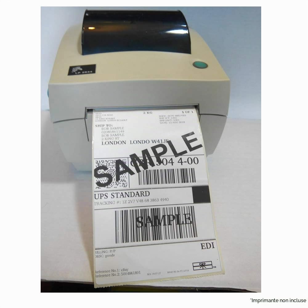 Lot de 2 rouleaux (1000 étiquettes) pour imprimante Zebra GK420D GX420D GK420T Blanc 100 mm x 150 mm
