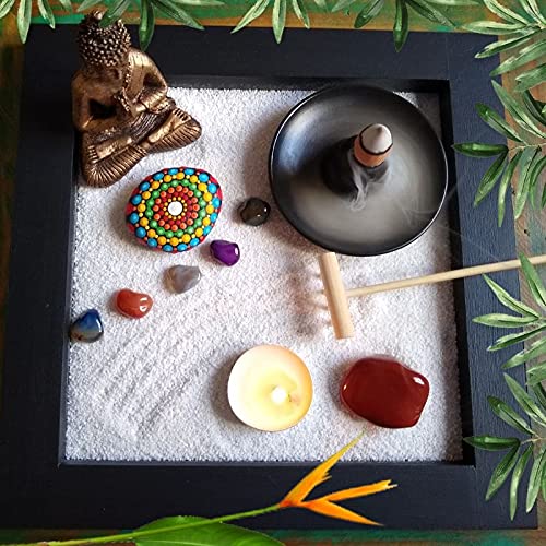 JARDIM ZEN com PEDRA JASPE VERMELHO e INCENSÁRIO CASCATA