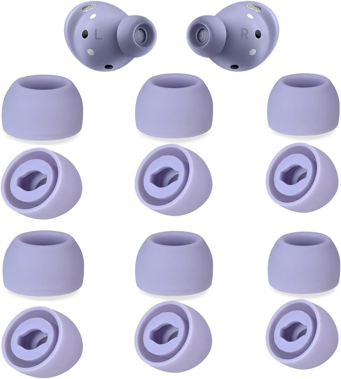 12 Pieces Replacement Galaxy Buds Pro Ear Tips,3 Size S/M/L Silicone Earbud Covers Fit in Case Compatible with Samsung Galaxy Buds Pro Teemade Flexible Earbuds Wing Silicone Rubber (Phantom Silver)