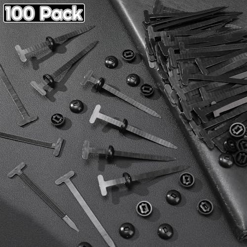 100 Stück Kabelbinder Reparaturen, Universal UV-beständige Kunststoff Kabelbinder Schnalle Selbstsichernd Nylon Cable Ties für Auto, Haushalt, Reparatur & Maschinen, Schwarz