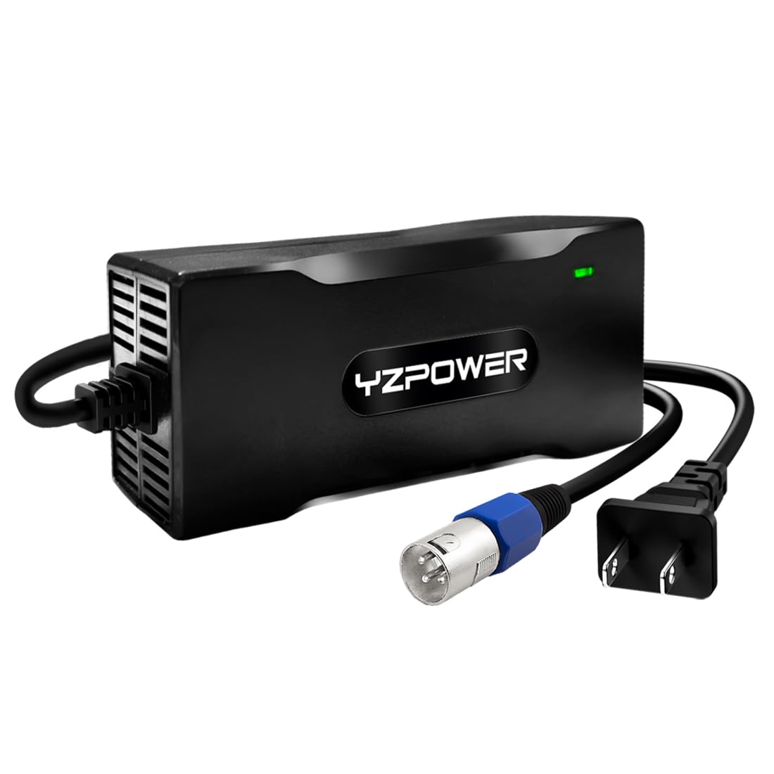 YZPOWER 54.6V 2A Electric Bike & Scooter Charger with Turbo Cooling Fan | 48V Lithium Battery Power Adapter | Overheat Protection & Fast Charging | 3-Pin XLR Connector