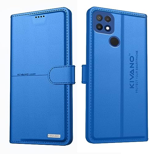 Image of KIVANO Compatible with Oppo A15 / Oppo A15s Flip Cover | Leather Finish | Inside Pockets & Inbuilt Stand | Shockproof Wallet Style Magnetic Closure Back Cover Case